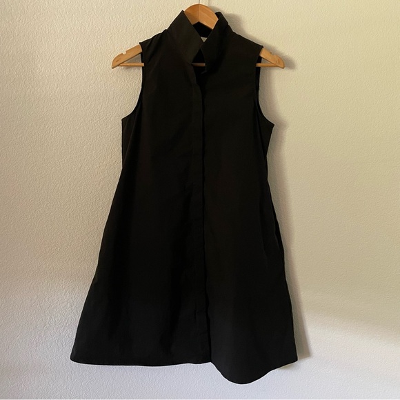 Tuckernuck Charlie Shirt Dress Sleeveless Black Pockets A-line Maternity Bump - Picture 5 of 13